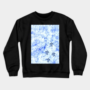 Sea Turtle Babies in the Ocean Watercolor Design Crewneck Sweatshirt